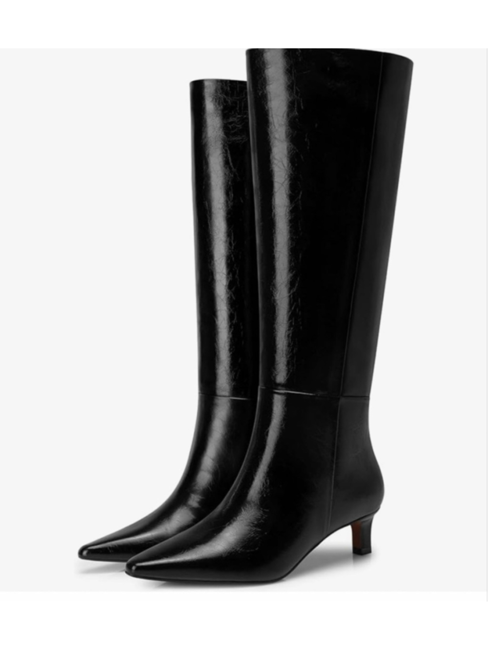 NEW Knee High Boots: 1.96” Kitten Heel Pointed Toe Boot Wide Calf Tall 6.5